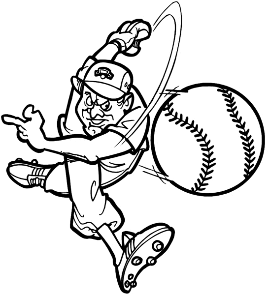 Baseball pitcher vinyl sticker. Customize on line. Sports 085-1086